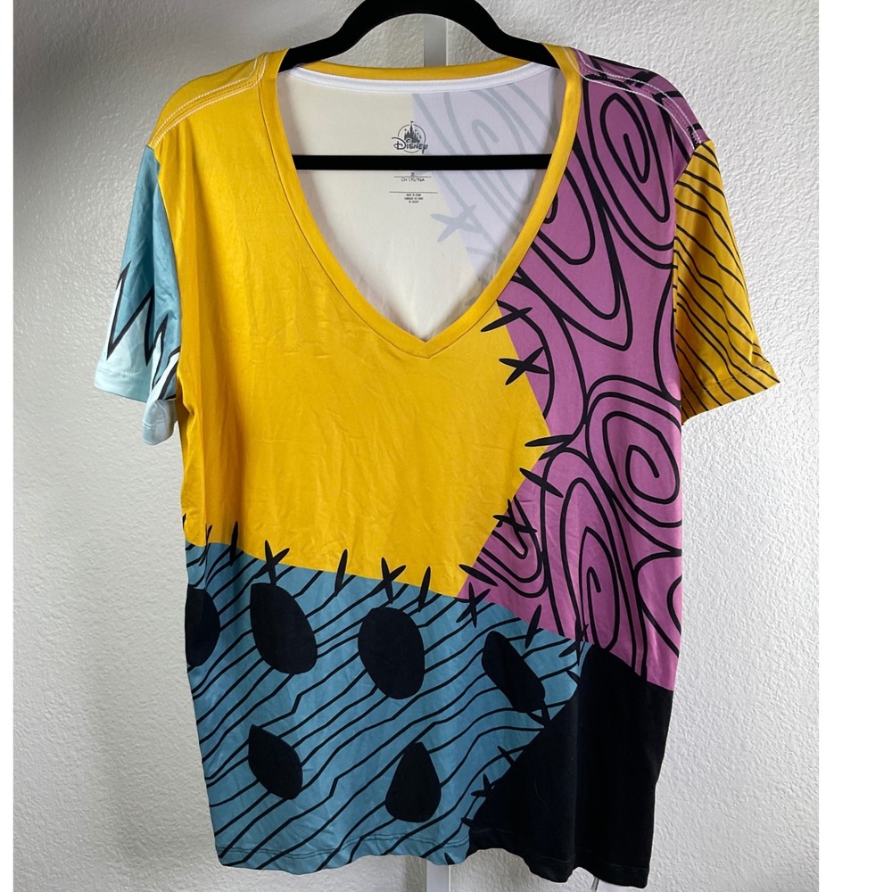 Disney The Nightmare Before Christmas Sally Costume Patchwork T-Shirt Size L NWT